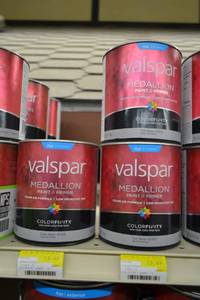 lot 1651 image: (3) 1 Quart Valspar Medallion Exterior Latex  Flat, Tint Base 45502, (1) 1 Quart Valspar Medallion Exterior Latex  Flat, Clear Base 45505, Must Be Tinted
