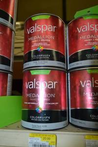 lot 1653 image: (5) 1 Quart Valspar Medallion Exterior Latex