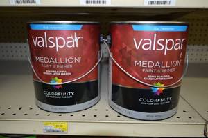 lot 1661 image: (4) 1 Gallon Valspar Medallion Paint & Primer Exterior Latex
