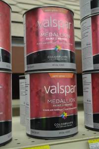 lot 1655 image: (3) 1 Quart Valspar Medallion Exterior Latex
