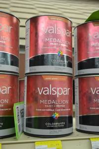 lot 1657 image: (3) 1 Quart Valspar Medallion Exterior Latex
