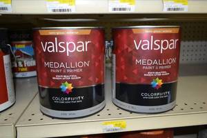 lot 1659 image: (2) 1 Gallon Valspar Medallion Paint & Primer Exterior Latex