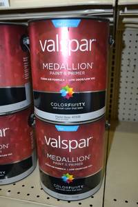 lot 1670 image: (2) 1 Gallon Valspar Medallion Paint & Primer Exterior Latex