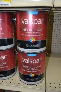 lot 1669 image: (2) 1 Gallon Valspar Medallion Paint & Primer Exterior Latex