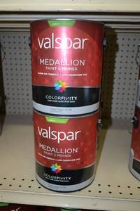 lot 1668 image: (5) 1 Gallon Valspar Medallion Paint & Primer Exterior Latex