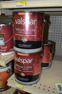 lot 1667 image: (3) 1 Gallon Valspar Medallion Paint & Primer Exterior Latex
