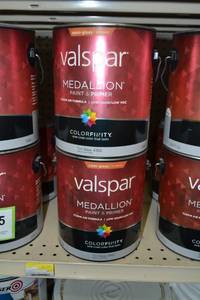 lot 1674 image: (2) 1 Gallon Valspar Medallion Paint & Primer Exterior Latex