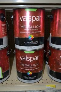 lot 1673 image: (3) 1 Gallon Valspar Medallion Paint & Primer Exterior Latex