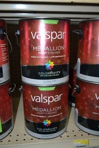 lot 1672 image: (3) 1 Gallon Valspar Medallion Paint & Primer Exterior Latex