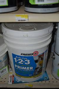 lot 1678 image: 5 Gallons Zinsser  Bulls Eye 1-2-3 Primer