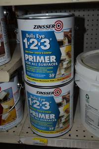 lot 1676 image: (3) 1 Gallon Zinsser  Bulls Eye 1-2-3 Primer
