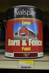 lot 1688 image: (3) 1 Gallon Valspar Latex Barn & Fence Paint