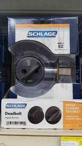 lot 1586 image: (4) Schlage Keyed Deadbolts - Aged Bronze