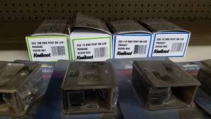 lot 1598 image: (4) Schlage Sliding Door Pulls and (4) KwikSet Pocket Door Locks