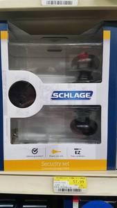 lot 1589 image: (4) Schlage Security Doorknob Sets - Aged Bronze