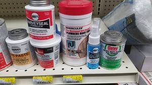lot 2178 image: Large Lot of OATEY PVC Cement and Solvent and More