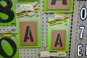 lot 2354 image: (9) Packs 4 and 3  Number and Letter Stencils