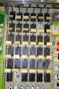 lot 2357 image: Large Inventory of 3 Black Stick On Numbers and Letters