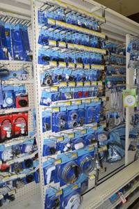 lot 2214 image: Huge Inventory of Faucet Repair Parts, Handles, Hoses and More