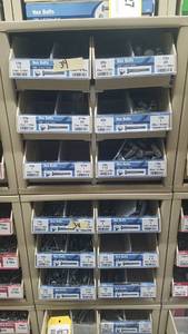 lot 953 image: (2) Parts Cabinets w Assorted 14 and 38 Grade 2 Hex Bolt Inventory