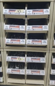 lot 962 image: (2) Parts Cabinets w Assorted Galvanized Lag Bolts 14 through 516