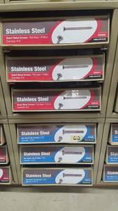 lot 981 image: (2) Parts Cabinets w Stainless Steel Self Drilling Screws and Stainless Steel Hex Head Bolts Sizes 14 thru 516