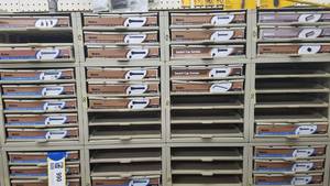 lot 989 image: (4) Parts Cabinets w Metric Hex Head Bolts, Socket Cap Screws and More M4 to M16