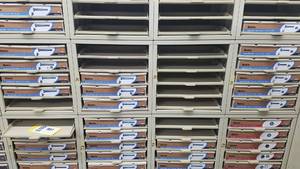 lot 990 image: (4) Parts Cabinets w Metric Hex Head Bolts M6 to M20