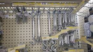 lot 1000 image: Inventory of Turnbuckles, S Hooks and Screw Hooks