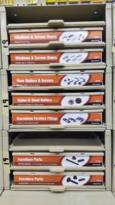 lot 939 image: (3) Parts Cabinets w Furniture Repair Parts and WindowScrfeen Repair Parts