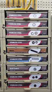 lot 999 image: (3) Parts Cabinets w Stainless Steel Washers and Other Stainless Steel Hardware