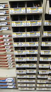 lot 995 image: (4) Parts Cabinets w Grade 8 Hex Head Bolts Inventory Sizes 14 thru 716