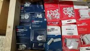 lot 1047 image: Drawer Full of Assorted Closetmaid Wire Shelf Accessories