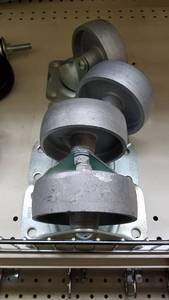 lot 1083 image: (4) 4 Steel Wheel Straight and Swivel Casters