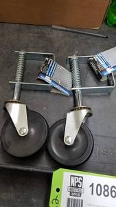 lot 1086 image: (2) 4 Shepherd Hard Rubber Gate Swivel Casters