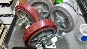 lot 1088 image: (4) ProSource  MintCraft Hard Rubber 8 x 2 Swivel  Straight Caster Wheels