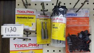 lot 1120 image: False  Grid Ceiling Installation Tools and hardware