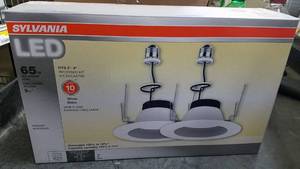 lot 1227 image: (4) 2-Packs of Sylvania LED Recessed Light Kits for 5 to 6