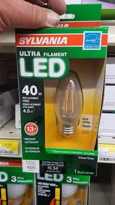 lot 1200 image: (5) Ultra Filament B10 LED Bulbs