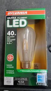 lot 1199 image: (3) Ultra Filament ST19 LED Bulbs