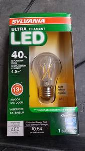 lot 1198 image: (4) Ultra Filament A15 LED Bulbs
