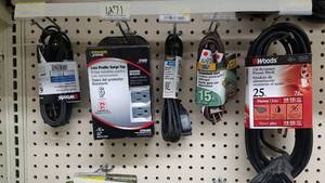 lot 1271 image: Lot of Extension Cords and Surge Protector tap