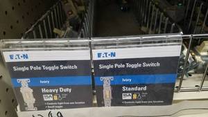 lot 1289 image: Inventory of Ivory Single, Double and 3-Way Toggle Switches