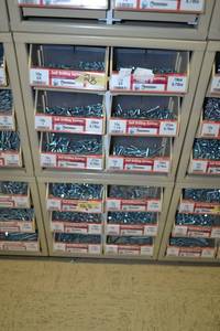 lot 947 image: (2) Parts Cabinets w Assorted Self Drilling Screws Inventory