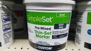 lot 2075 image: (3) Gallons Premixed Thin-Set Mortar - Grey