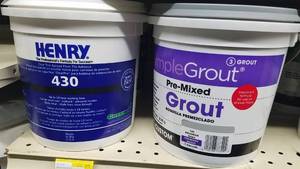 lot 2078 image: (5) Gallons Henry Clear Thin Spread Floor Tile Adhesives and Grout