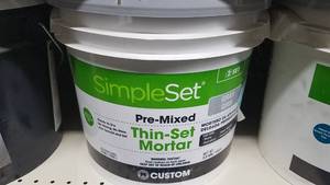 lot 2065 image: Simple Set Pre Mixed 3.5 Gallon Thin-Set Mortar
