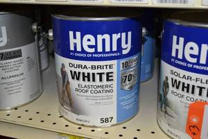 lot 2291 image: 3 Gallons Henry Dura-Brite White Elastomeric Roof Coating