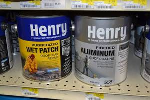 lot 2290 image: 3 Gallons Henry Rubberized and Aluminum Roof Leak Repair