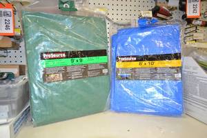 lot 2296 image: (2) Tarps 8 x 10 and 9 x 9